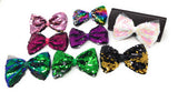 Reversible Sequin Mermaid Bow Hair Clips, Colorful Rainbow Sequins Hair Bow Kids Hair Accessories, Girls Barrette Clips, 1 Pc