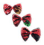 Reversible Sequin Mermaid Bow Hair Clips, Red Sequins Hair Bow Kids Hair Accessories, Girls Barrette Clips, 1 Pc