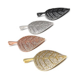 CZ Micro Pave Leaf Pendant, Jewelry Supplies, Jewelry Findings, CZ Pendant, Micro Pave Pendants, DIY Jewelry, 1 Pc