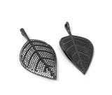 CZ Micro Pave Leaf Pendant, Jewelry Supplies, Jewelry Findings, CZ Pendant, Micro Pave Pendants, DIY Jewelry, 1 Pc