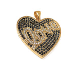 CZ Micro Pave Heart Pendant, Real Gold Plated Love Word Pendant, Jewelry Supplies, Jewelry Findings, Micro Pave Pendants, DIY Jewelry, 1 Pc