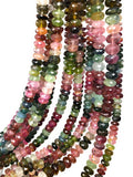 Watermelon Color Tourmaline Gemstone Beads, Wholesale Bulk Beads, Jewelry Supplies for DIY Jewelry Making, 13" Strand