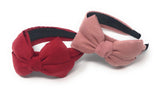 Wide Headband for Girls, Retro Suede Hairbands, Bow Knotted Hairband, 1 Pc