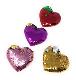 Reversible Sequin Heart Shape Hair Clips, Sequins Hair Bow Kids Hair Accessories, Valentines Clips for Girls, 1 Pc