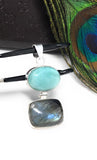 Natural Gemstone Necklace, Emerald Necklace, Lapis Lazuli Necklace, Amazonite Necklace, Labradorite Necklace, Silver Minimalist Jewelry