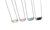 Silver Gemstone Bar Necklace, Minimalist Jewelry, Layering Necklace, Rose Quartz / Smoky Quartz / Lemon Quartz/ Aquamarine, Healing Jewelry