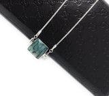 Natural Gemstone Necklace, Minimalist Necklace, Sterling Silver Layering Necklace, Healing Jewelry, Amazonite, Labradorite, Emerald