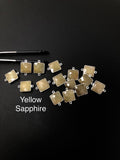 6 Pcs Natural Sapphire Gemstone Connectors, Bulk Jewelry Supplies Sterling Silver Jewelry Findings, 20x14mm - 22x15mm