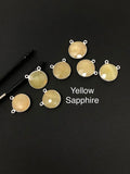 10Pcs/13Pcs Natural Sapphire Gemstone Connectors, Bulk Wholesale Jewelry Supplies, Sterling Silver Jewelry Findings, 13x14mm