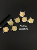 13 Pcs Natural Sapphire Gemstone Connectors, Sterling Silver Jewelry Findings, Bulk Wholesale Jewelry Supplies, 16.5x19mm