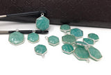 Natural Amazonite Gemstone Charms, Sterling Silver Charms, Jewelry Supplies for Jewelry Making, Wholesale Jewelry Findings, 1 Pc