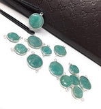 Natural Amazonite Gemstone Connector, Sterling Silver Connectors, Jewelry Supplies for Jewelry Making, Wholesale Jewelry Findings, 1 pc