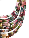 Watermelon Color Tourmaline Gemstone Beads, Wholesale Bulk Beads, Jewelry Supplies for DIY Jewelry Making, 13" Strand