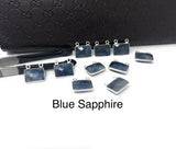 10 Pcs/ 12 Pcs Natural Sapphire Gemstone Connectors, Bulk Jewelry Supplies, Sterling Silver Jewelry Findings, 12x13mm - 14x15mm