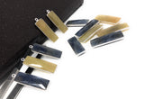 Natural Sapphire Gemstone Bar Charms, Jewelry Supplies for Jewelry Making, Bulk Wholesale Charms, Blue /Pink / Yellow, 1 pc