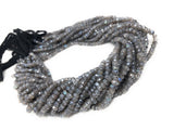 Labradorite Gemstone Beads - Blue Fire Coated Labradorite Beads, Bulk Wholesale Beads for Jewelry Making, 4-4.5mm, 13" Strand