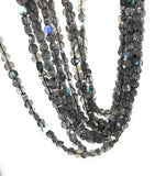 Labradorite Faceted Coin Beads, Natural Gemstone Beads, Wholesale Beads, Bulk Beads, 5-6mm, 13" Strand