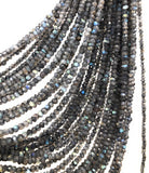 Labradorite Gemstone Beads, Blue Flash Labradorite Beads, Bulk Wholesale Beads for Jewelry Making, 3.5-4mm, 12.5" Strand