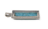 Natural Larimar Gemstone Diamond Pendant, Sterling Silver Jewelry, Wholesale Pendants, Pave Diamond Pendant, Gifts for Her