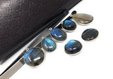 7 Pcs Labradorite Gemstone Charms, Sterling Silver Bulk Charms, Jewelry Findings for Jewelry Making, Mix Shape and Sizes