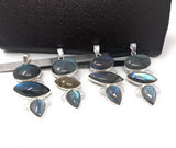 Labradorite Gemstone Pendant, Sterling Silver Gemstone Jewelry, DIY Pendant Jewelry Supplies , Gifts for Her, 1 Pc