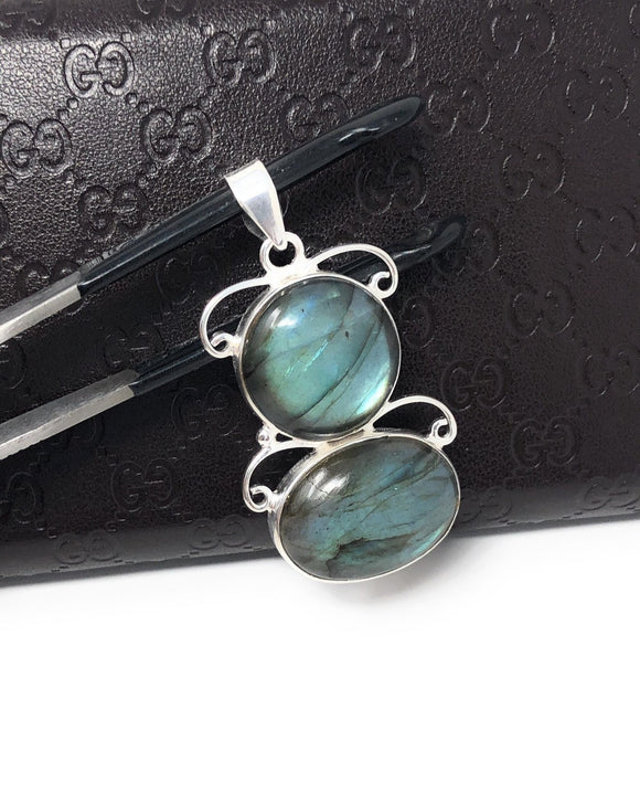 Labradorite Gemstone Pendant, Sterling Silver Gemstone Jewelry, DIY Pendant Jewelry Supplies , Gifts for Her, 1 Pc