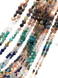 Natural Multi Stone Gemstone Coin Beads, Mix Stone Gemstone Beads, Bulk Wholesale Beads for Jewelry Making, 6-8mm, 15.5" Strand