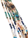 Natural Multi Stone Gemstone Coin Beads, Mix Stone Gemstone Beads, Bulk Wholesale Beads for Jewelry Making, 6-8mm, 15.5" Strand
