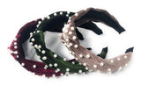 Faux Pearl Knot Velvet Headband for Girls, Bohemian Turban Headband, Retro Velvet Hairband for Women, 1 Pc