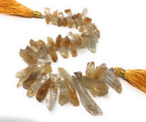 Citrine Gemstone Beads - Rough Polished, Citrine Beads, Jewelry Supplies for Jewelry Making, Bulk Beads, 8mm - 16mm, 7.75" Strand