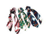 Printed Scrunchies for Women, Ponytail Holder Hair Tie for Girls, Long Tail Scarf Scrunchies for Women, Gifts for Girls