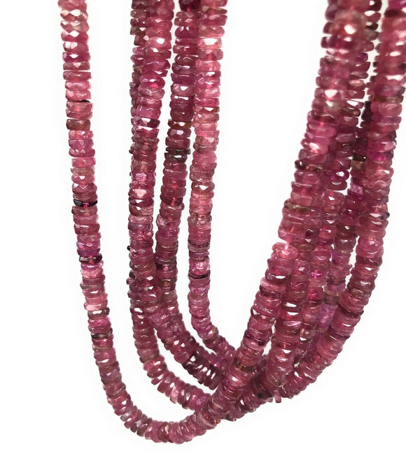Natural Tourmaline Beads, Gemstone Beads, Pink Tourmaline Heishi Beads, Tourmaline Beads, Wholesale Beads, 5.5mm - 6mm, 13.25