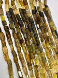 Natural Petro Tourmaline Beads, Gemstone Beads, Shaded Tourmaline Brick Beads, Wholesale Bulk Beads, AAA Quality, 13" Strand