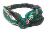 Printed Knot Turban Elastic Headband, Satin Knotted Headwrap for Girls, Turban Elastic Headband for Women, 1 Pc