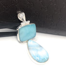 Larimar Pendant, Natural Gemstone Pendant, Sterling Silver Jewelry, Bohemian Jewelry, Wholesale JewelrySupplies, Gifts for Her