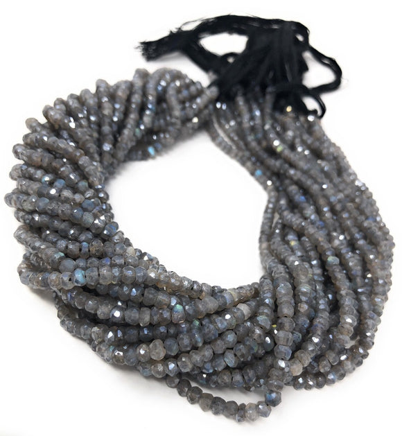 Labradorite Gemstone Beads - Blue Fire Coated Labradorite Beads, Bulk Wholesale Beads for Jewelry Making, 4-4.5mm, 13