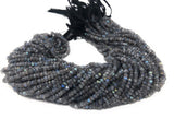 Labradorite Gemstone Beads, Blue Flash Labradorite Beads, Bulk Wholesale Beads for Jewelry Making, 3.5-4mm, 12.5" Strand