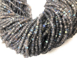 Labradorite Gemstone Beads, Bulk Wholesale Beads for Jewelry Making, Blue Flash Labradorite Beads , 3.5-4mm , 13.25" Strand
