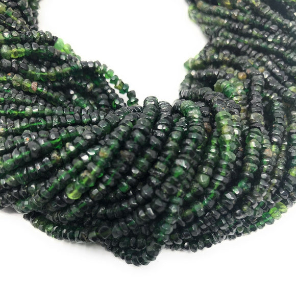 Natural Chrome Diopside Beads, Gemstone Beads, Wholesale Beads, Bulk Beads, Jewelry Supplies for Jewelry Making, 3- 3.5mm, 14