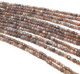 Natural Peach Moonstone Beads - Shimmer Coated, Gemstone Beads, Jewelry Supplies, Wholesale Beads, Bulk Beads , 3.5- 4.5mm, 13" Strand