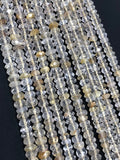 Golden Rutile Beads, Gemstone Beads, Jewelry Supplies for Jewelry Making, Wholesale Beads, Bulk Beads, AAA+ Quality, 13" Strand