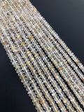 Golden Rutile Beads, Gemstone Beads, Jewelry Supplies for Jewelry Making, Wholesale Beads, Bulk Beads, AAA+ Quality, 13" Strand