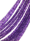 Natural Amethyst Faceted Gemstone Beads, Bulk Wholesale Jewelry Making Supplies, AAA quality 3.5mm- 4mm, 13" Strand