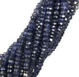 Natural Iolite Faceted Beads, Gemstone Beads, Wholesale Beads, Bulk Beads, AA Quality, 5-6mm, 13" Strand