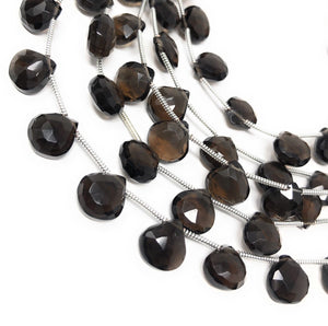 Natural Smokey Quartz Gemstone Beads, Jewelry Supplies for Jewelry Making, Wholesale Bulk Gemstone Beads, 8" Strand