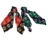 Printed Scrunchies for Women, Ponytail Holder Hair Tie for Girls, Long Tail Scarf Scrunchies for Women, Scarf Scrunchies