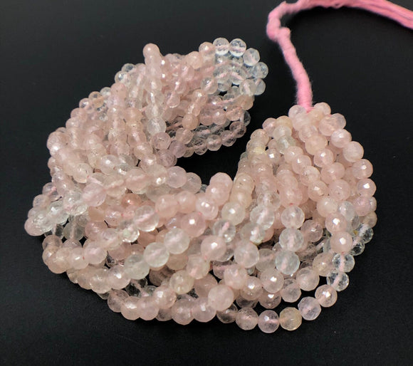 Morganite Beads, Gemstone Beads, Jewelry Supplies for Jewelry Making, Natural Morganite, 4.5-5mm , 12.5