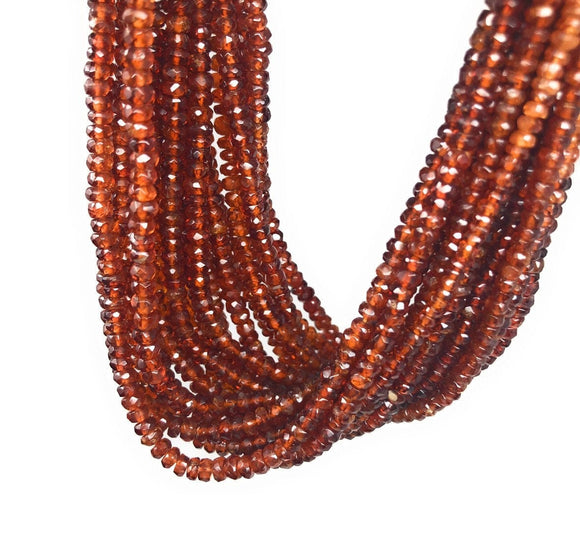 Garnet Beads, Gemstone Beads, Rare Orange Brown Garnet Beads, Wholesale Beads, Bulk Beads, AAA+ Quality, 3-4mm , 16