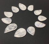 11 Pcs Lot of Moonstone Carved Leaf Beads - Front Top Drilled and Bottom Drilled, Rainbow Moonstone Carved Leaf Beads, Bulk Beads