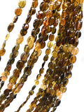 Natural Petro Tourmaline Oval Beads, Gemstone Beads, Tourmaline Beads, Wholesale Bulk Beads, AAA Quality - 6x5mm - 9x6mm , 12.5" Strand
